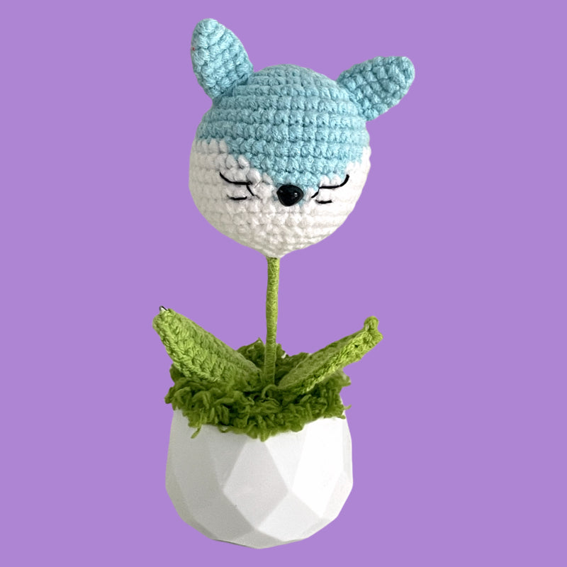 Handcrafted Crochet Fox Flower Planter A1