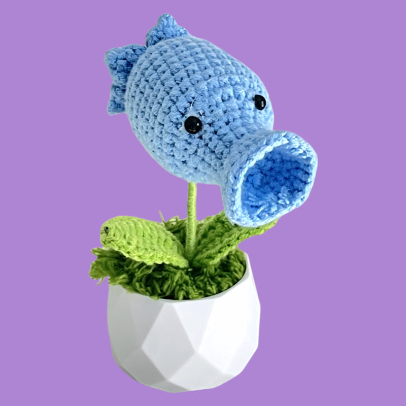Handcrafted Crochet Peashooter Flower Planter A13