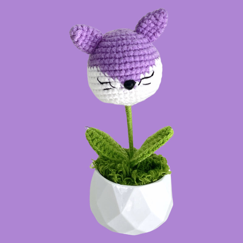 Handcrafted Crochet Fox Flower Planter A1