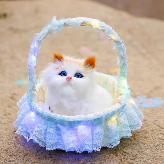 Light up cats in basket