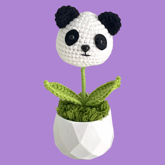 Handcrafted Crochet Panda Flower Planter A3