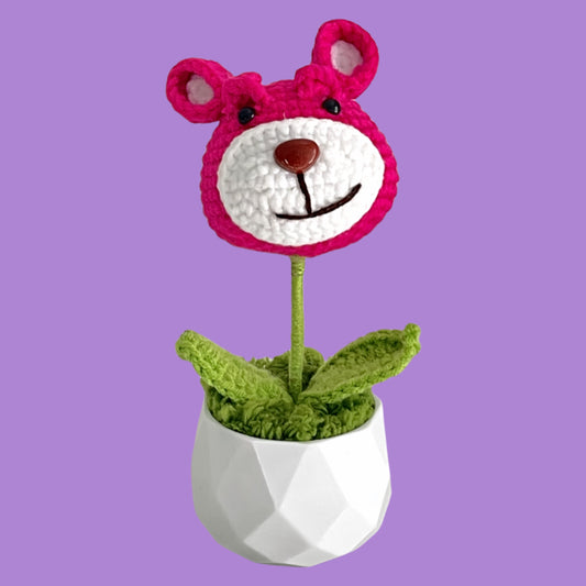 Handcrafted Crochet Bear Flower Planter A5