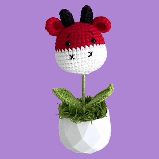 Handcrafted Crochet Goat Flower Planter A6