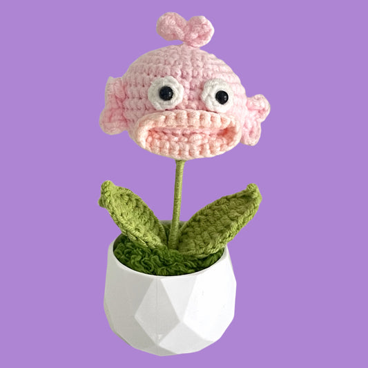 Handcrafted Crochet Fish Flower Planter A10