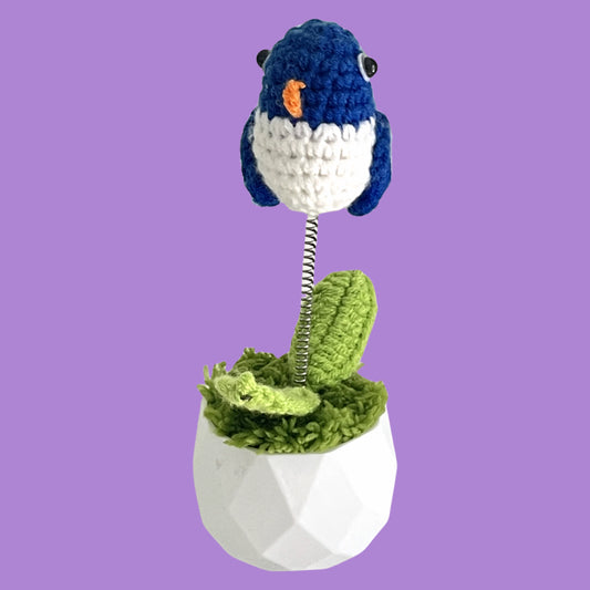 Handcrafted Crochet Bird Flower Planter A11