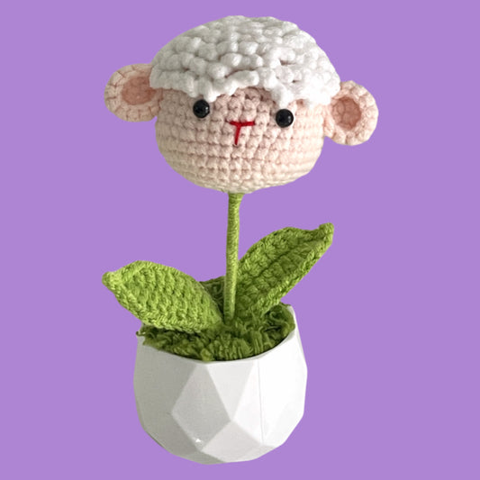 Handcrafted Crochet Sheep Flower Planter A12