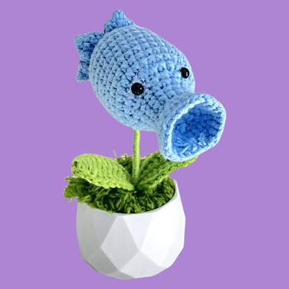 Handcrafted Crochet Peashooter Flower Planter A13