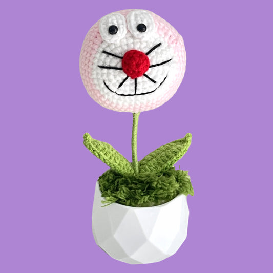 Handcrafted Crochet Doraemon Flower Planter A4